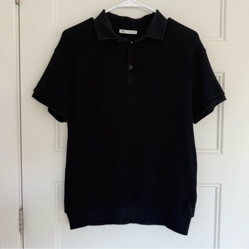 DARK NAVY BLUE ZARA POLO SMALL REGULAR FIT